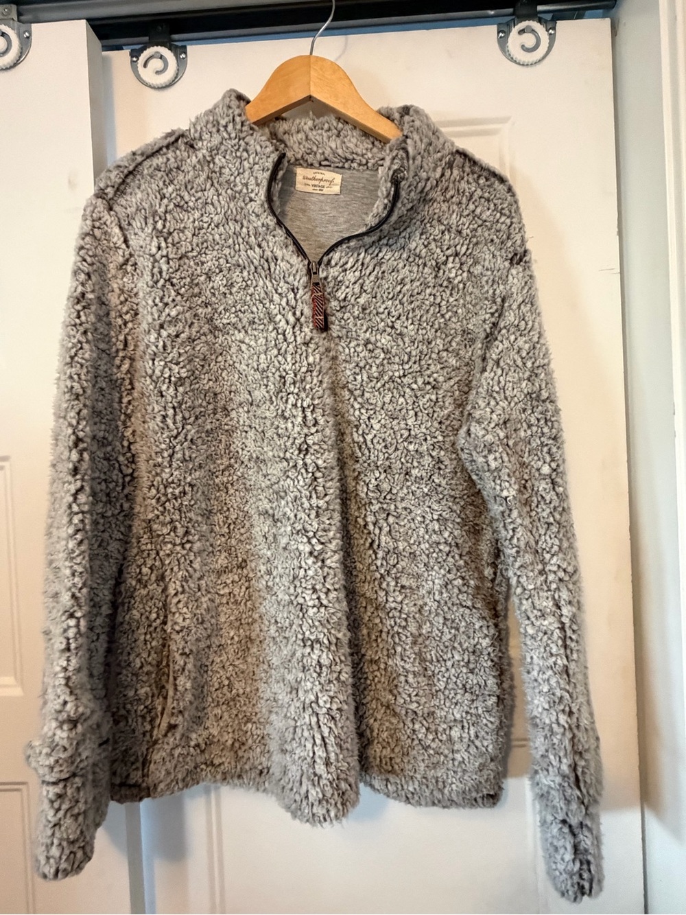 Weatherproof Women's Light Gray Sherpa Half-Zip Pullover
